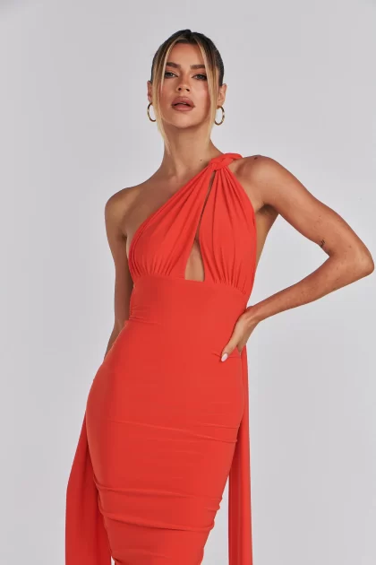 MELANI Izabella Multi Way Gown - Tangerine (HIRE) - Image 15