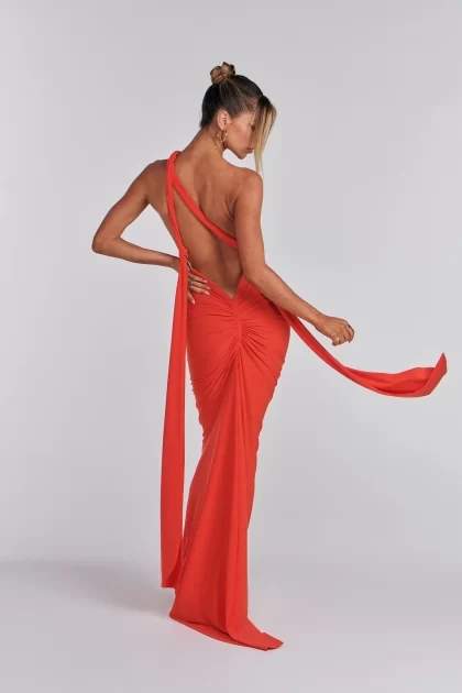MELANI Izabella Multi Way Gown - Tangerine (HIRE) - Image 7