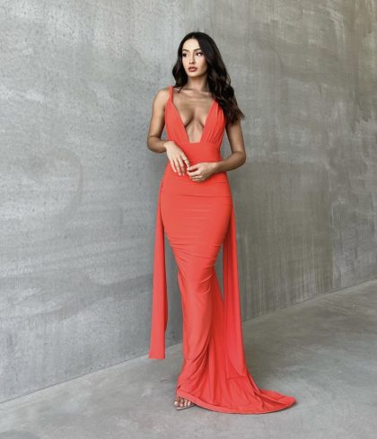 MELANI Izabella Multi Way Gown - Tangerine (HIRE)