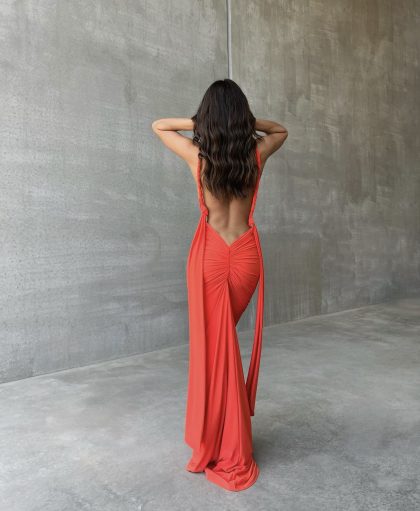 MELANI Izabella Multi Way Gown - Tangerine (HIRE) - Image 2