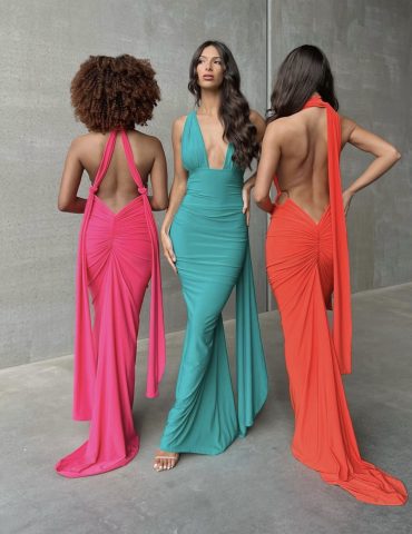 Izabella Multi Way Gown - Fuchsia