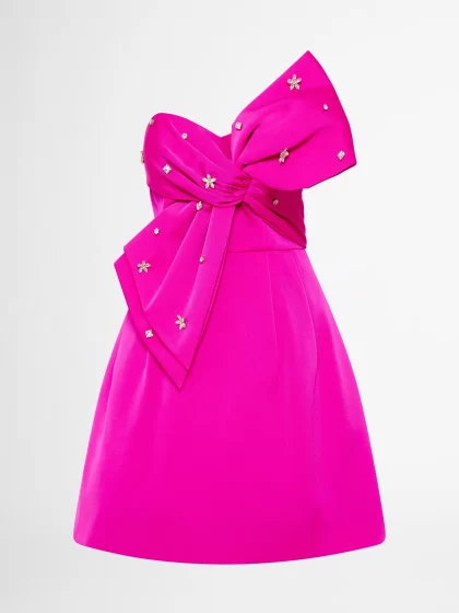 SHEIKE Audrina Bow Dress - Magenta (HIRE) - Image 10