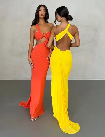 Sari Gown - Coral