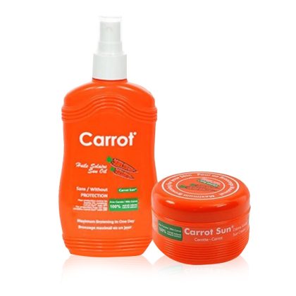 CARROT SUN Tanning Cream & Oil Combo