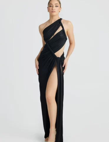 Aphrodite Gown - Black Metallic