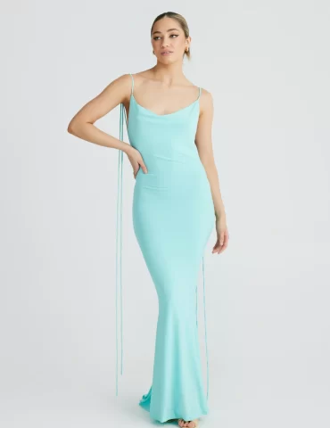 Cristina Mermaid Gown - Aqua