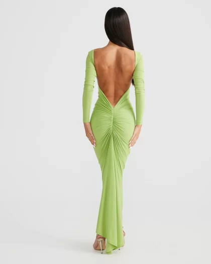 MELANI Camila Dress - Lime - Image 3