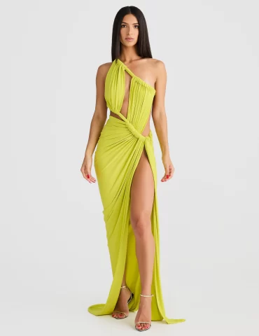 MELANI Aphrodite Gown - Chartreuse