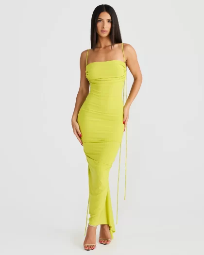 MELANI Olivia Multi Way Dress - Chartreuse - Image 4
