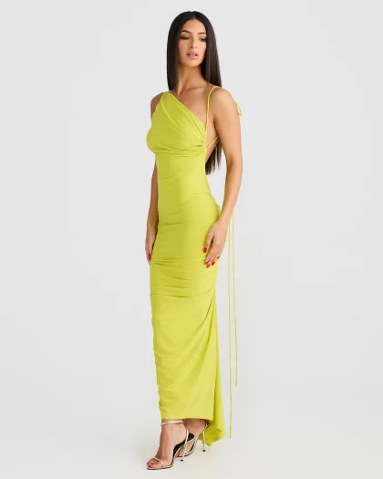 MELANI Olivia Multi Way Dress - Chartreuse - Image 3