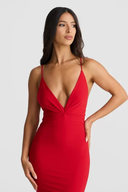 MELANI Veronica Dress - Red - Image 4