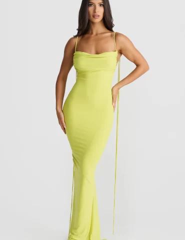 MELANI Jiani Gown - Chartreuse