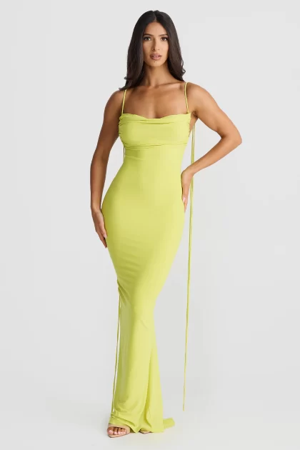 MELANI Jiani Gown - Chartreuse