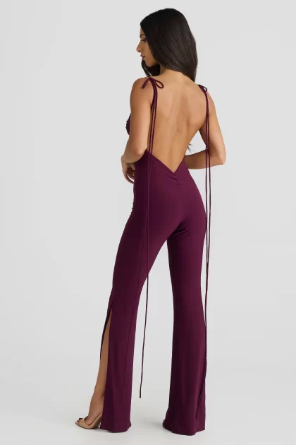 MELANI Selene Multi Way Jumpsuit - Mulberry - Image 2