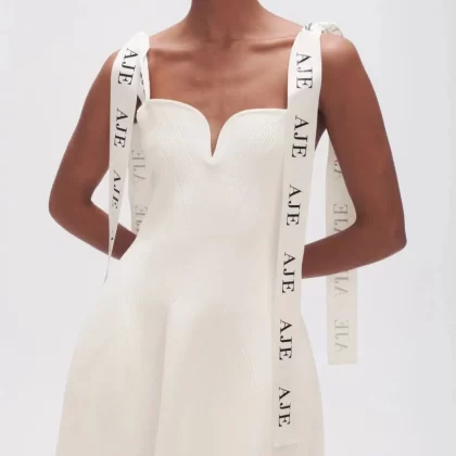 AJE Amber Knit Dress - White (HIRE) - Image 5