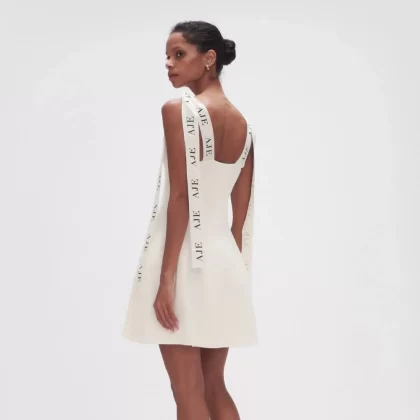 AJE Amber Knit Dress - White (HIRE) - Image 4