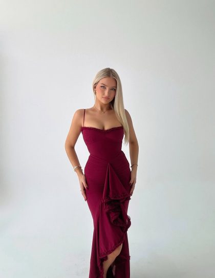 HOUSE OF CB Gabbi Dress - Wine (HIRE) - Image 6