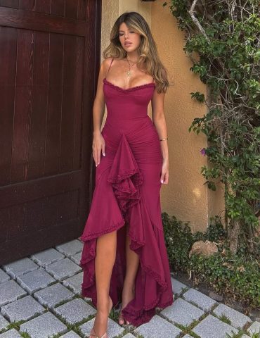 HOUSE OF CB Gabbi Dress - Wine (HIRE)