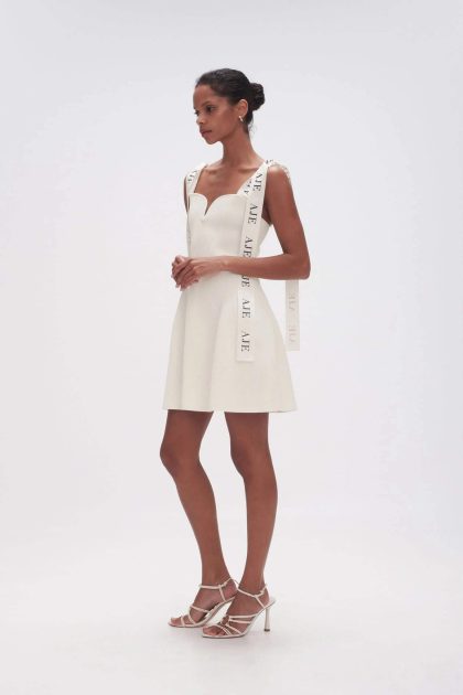 AJE Amber Knit Dress - White (HIRE) - Image 3