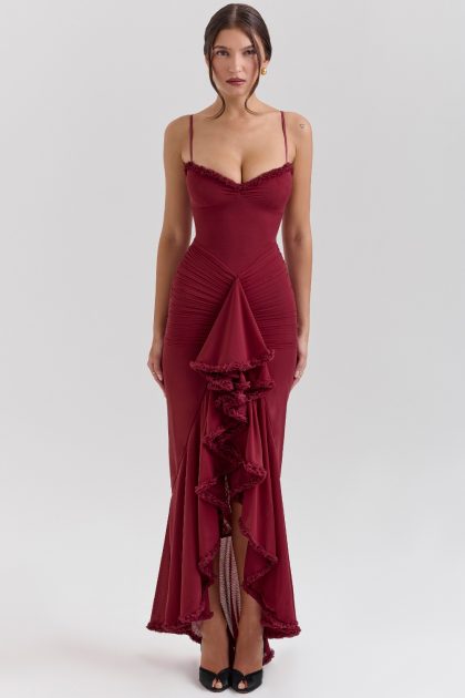 HOUSE OF CB Gabbi Dress - Wine (HIRE) - Image 6