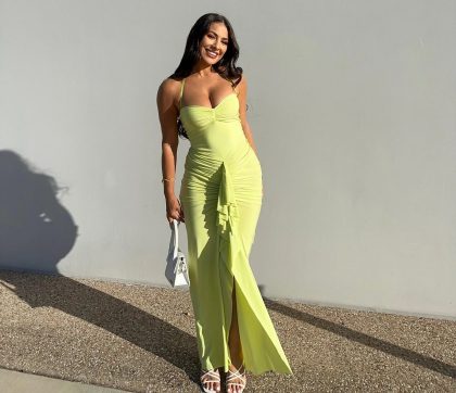 NATALIE ROLT Shontae Gown - Citron (HIRE)