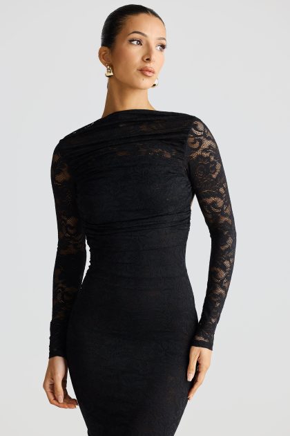 MELANI Amara Gown - Black Lace - Image 4