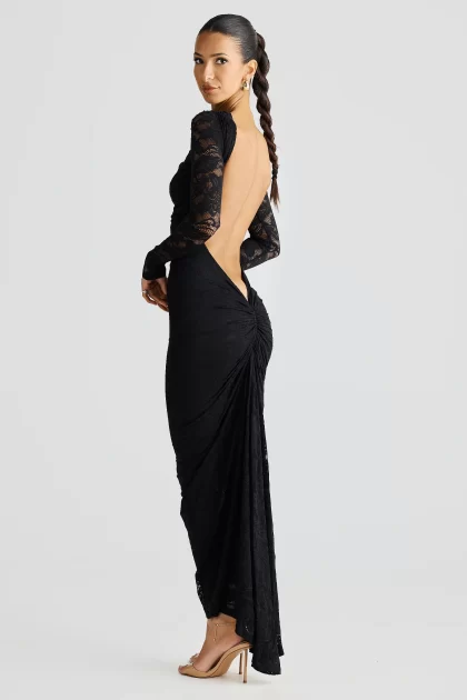 MELANI Amara Gown - Black Lace - Image 2