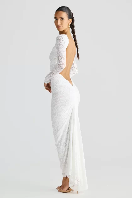 MELANI Amara Gown - White Lace