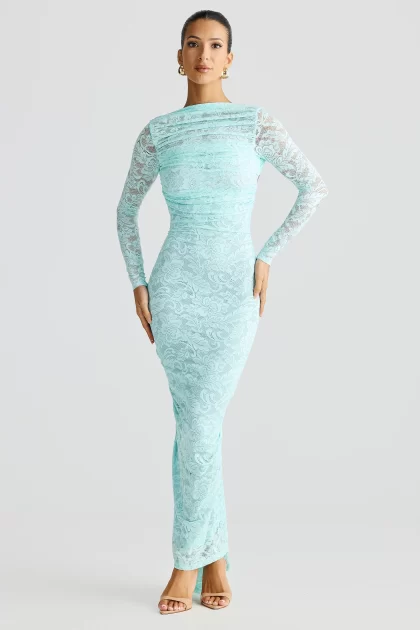 MELANI Amara Gown - Aqua Lace - Image 2
