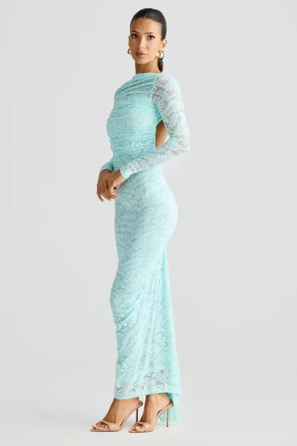MELANI Amara Gown - Aqua Lace - Image 5