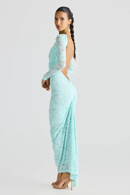 MELANI Amara Gown - Aqua Lace